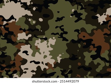 fundo de camuflagem militar, padrão sem emenda da ilustração do vetor, projeto da floresta