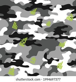Military camouflage gray background, modern classic pattern. Ornament.