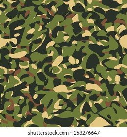 Military camouflage green pattern. Vector illustration