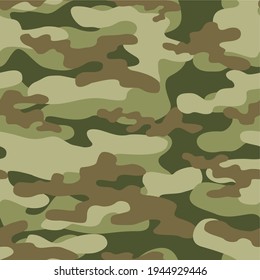 military camouflage a green. vector seamless pattern. army camouflage for clothing or printing