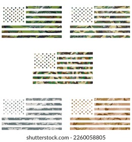 Military camouflage Grunge American flag, USA flag, SVG Vector svg