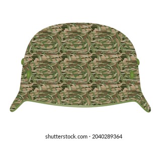 Military camouflage helmet. vector illustration