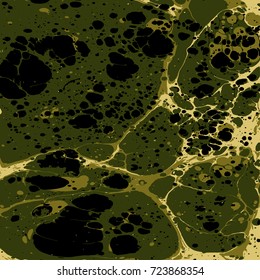 Military camouflage liquid ebru background.