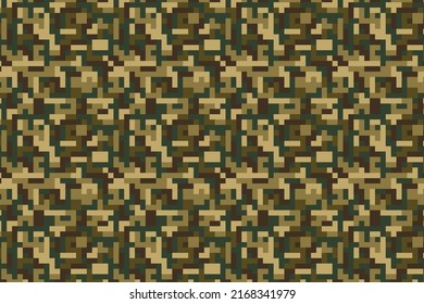Military camouflage pattern. Abstract brushstrokes textured irregular striped camouflage. Digital clothing style masking camo print. Four colors forest texture.