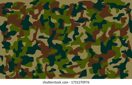 Military camouflage pattern. Seamless green and brown color camouflage pattern vector. Forest camouflage.