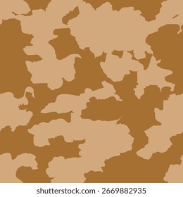 Padrão de camuflagem militar. Fundo de vetor sem emenda com folhagem marrom.
