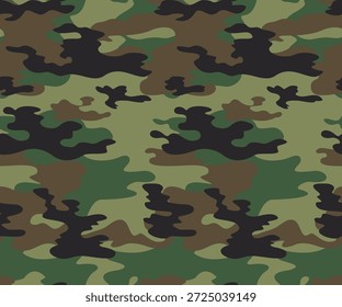 
Padrão de camuflagem militar, exército de vetor sem costura, design clássico