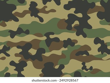 military camouflage pattern, vector illustration classic army print