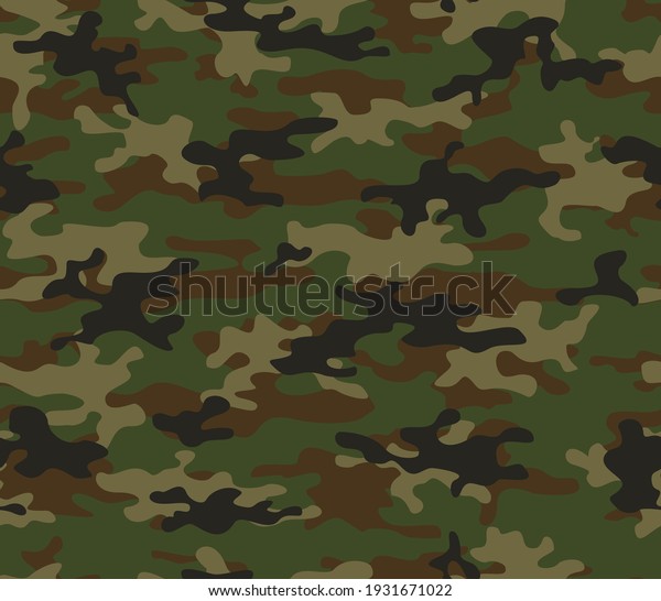 Military Camouflage Pattern Woodland Hunting Background Stock Vector ...