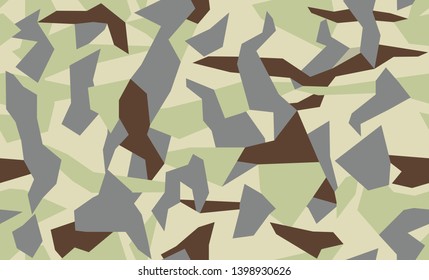 Military camouflage, repeats seamless texture . Camo Pattern for Army Clothing. Green, brown color, fabric hunting. Vector illustration.