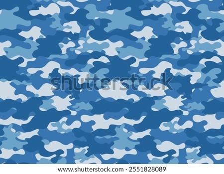 
military camouflage seamless modern pattern, blue army background for print