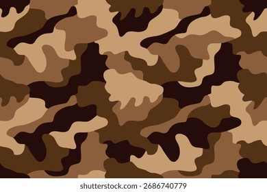 camuflagem militar padrão sem costura fundo vetor textura exército camo unifrom vestuário marrom cor