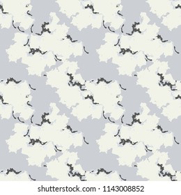 Military camouflage seamless pattern in beige or light yellow and different shades of grey color. Seamless repeat UFO camouflage pattern, usable as winter camoflauge urban print, background etc