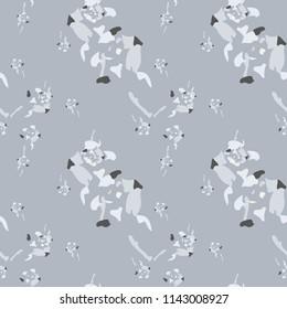 Military camouflage seamless pattern in beige or light yellow and different shades of grey color. Seamless repeat UFO camouflage pattern, usable as winter camoflauge urban print, background etc