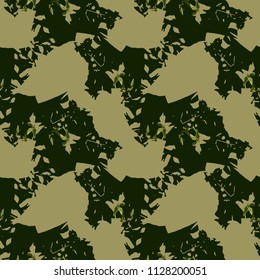 Military camouflage seamless pattern in different shades of green color. Seamless repeat forest camouflage pattern, usable as camoflauge print, bright backdrop, background etc.