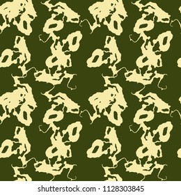Military camouflage seamless pattern in different shades of green color. Seamless repeat forest camouflage pattern, usable as camoflauge print, bright backdrop, background etc.