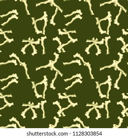 Military camouflage seamless pattern in different shades of green color. Seamless repeat forest camouflage pattern, usable as camoflauge print, bright backdrop, background etc.