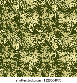 Military camouflage seamless pattern in different shades of green color. Seamless repeat forest camouflage pattern, usable as camoflauge print, bright backdrop, background etc.