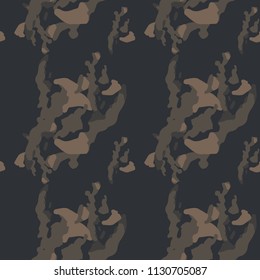 Military camouflage seamless pattern in different shades of brown color. Seamless repeat forest or uban camouflage pattern, usable as camoflauge print, bright backdrop, background etc.