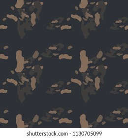 Military camouflage seamless pattern in different shades of brown color. Seamless repeat forest or uban camouflage pattern, usable as camoflauge print, bright backdrop, background etc.