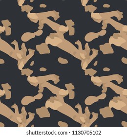 Military camouflage seamless pattern in different shades of brown color. Seamless repeat forest or uban camouflage pattern, usable as camoflauge print, bright backdrop, background etc.