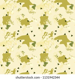 Military camouflage seamless pattern in different shades of green and beige colors. Seamless repeat desert or uban camouflage pattern, usable as camoflauge print, bright backdrop, background etc.