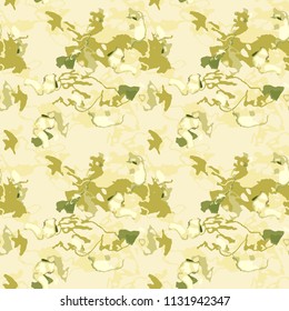 Military camouflage seamless pattern in different shades of green and beige colors. Seamless repeat desert or uban camouflage pattern, usable as camoflauge print, bright backdrop, background etc.