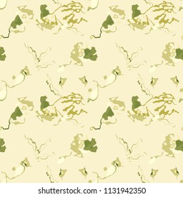 Military camouflage seamless pattern in different shades of green and beige colors. Seamless repeat desert or uban camouflage pattern, usable as camoflauge print, bright backdrop, background etc.