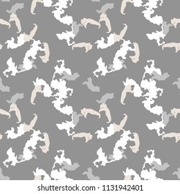 Military camouflage seamless pattern in different shades of grey and beige colors. Seamless repeat uban camouflage pattern, usable as winter camoflauge print, bright backdrop, background etc.