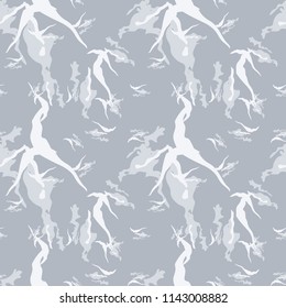 Military camouflage seamless pattern different shades of grey color. Seamless repeat UFO camouflage pattern, usable as winter camoflauge urban print, background, backdrop etc.
