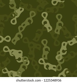 Military camouflage seamless pattern in different shades of green color. Forest camo repeat background. Usable as summer camoflauge textile print for paintball or strikeball, backdrop etc.