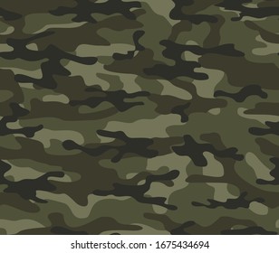 
Military camouflage seamless pattern. Four colors. Forest style. Vector design.