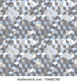 Military camouflage seamless pattern in Hexagonal pattern style. Modern fashion fabric texture background. The Color in Gray tone. Vector illustration