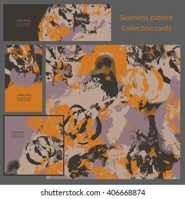 Military camouflage seamless pattern. Invitation cards.