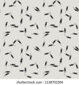 Military camouflage seamless pattern in ivory-white and different shades of grey color. Seamless repeat UFO camouflage pattern, usable as winter camoflauge urban print, bright backdrop, background etc