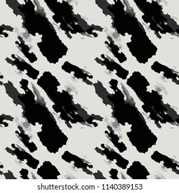 Military camouflage seamless pattern in ivory-white and different shades of grey color. Seamless repeat UFO camouflage pattern, usable as winter camoflauge urban print, bright backdrop, background etc