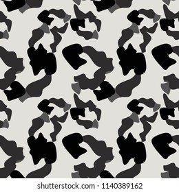 Military camouflage seamless pattern in ivory-white and different shades of grey color. Seamless repeat UFO camouflage pattern, usable as winter camoflauge urban print, bright backdrop, background etc