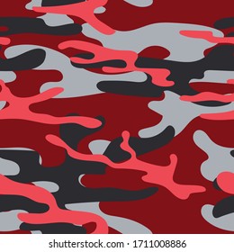 Military camouflage seamless pattern. Khaki texture. Trendy background. Abstract color vector illustration. For design wallpaper, wrapping paper, fabric.