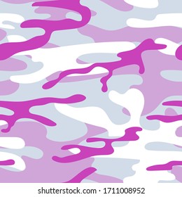 Military camouflage seamless pattern. Khaki texture. Trendy background. Abstract color vector illustration. For design wallpaper, wrapping paper, fabric.