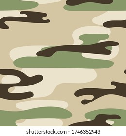 Patrón ininterrumpido de camuflaje militar. Textura caqui. Fondo de moda. Ilustración del vector de color abstracto. Para el diseño de papel pintado, tela, papel envolvente.