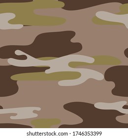 Patrón ininterrumpido de camuflaje militar. Textura caqui. Fondo de moda. Ilustración del vector de color abstracto. Para el diseño de papel pintado, tela, papel envolvente.