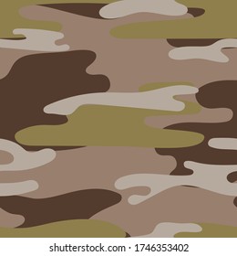 Patrón ininterrumpido de camuflaje militar. Textura caqui. Fondo de moda. Ilustración del vector de color abstracto. Para el diseño de papel pintado, tela, papel envolvente.
