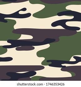 Patrón ininterrumpido de camuflaje militar. Textura caqui. Fondo de moda. Ilustración del vector de color abstracto. Para el diseño de papel pintado, tela, papel envolvente.