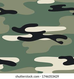 Patrón ininterrumpido de camuflaje militar. Textura caqui. Fondo de moda. Ilustración del vector de color abstracto. Para el diseño de papel pintado, tela, papel envolvente.