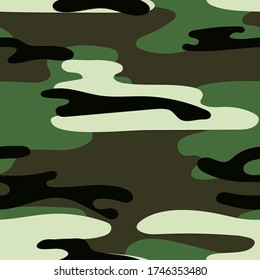 Patrón ininterrumpido de camuflaje militar. Textura caqui. Fondo de moda. Ilustración del vector de color abstracto. Para el diseño de papel pintado, tela, papel envolvente.