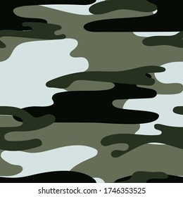 Militärische Tarnung nahtloser Muster. Chaki Textur. Trendfarbener Hintergrund. Abstrakte Farb-Vektorgrafik. Für die Gestaltung von Tapeten, Stoff, Packpapier.
