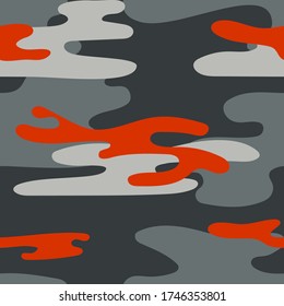 Military camouflage seamless pattern. Khaki texture. Trendy background. Abstract color vector illustration. For design wallpaper, fabric, wrapping paper.