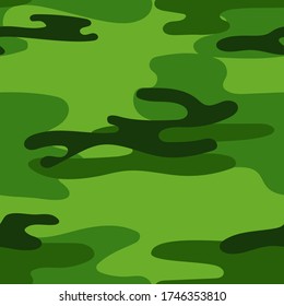 Military camouflage seamless pattern. Khaki texture. Trendy background. Abstract color vector illustration. For design wallpaper, fabric, wrapping paper.