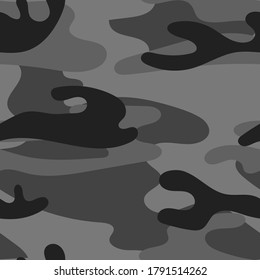 Military camouflage seamless pattern. Khaki texture. Trendy background. Abstract color vector illustration. For design wallpaper, wrapping paper, fabric.