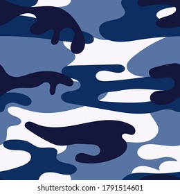 Military camouflage seamless pattern. Khaki texture. Trendy background. Abstract color vector illustration. For design wallpaper, wrapping paper, fabric.